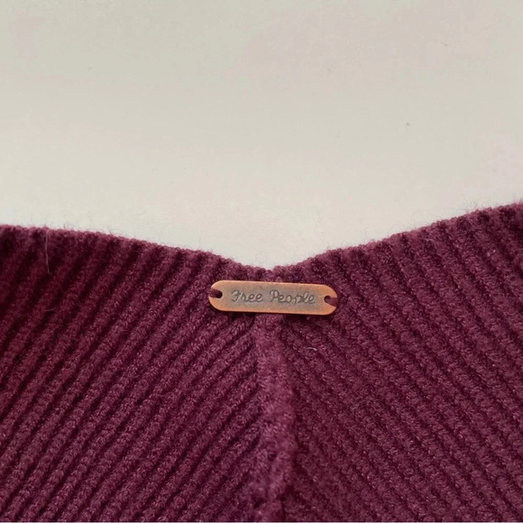 Free People Saffron Open Back Sweater Pomegranate Wine Women's Size XS - Picture 6 of 13